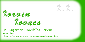 korvin kovacs business card